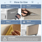 Natural Cork Cat Scratcher Mat, Self-Stick & Trimmable Furniture Protector for Couch, Door, Wall & Bed Corner, Claw-Friendly for Indoor Cats (Smoke Gray, 39.4 x 11.8 Inch)