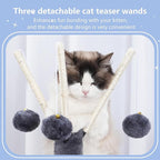 Hey-brother Cat Tree Tower, Scratching Posts with Removable Toys, Cozy Condo, Platform, Hammock, Sisal Scratch Board and Ball for Indoor Kittens, 41.3 Inches, Smoky Gray MPJ008SG