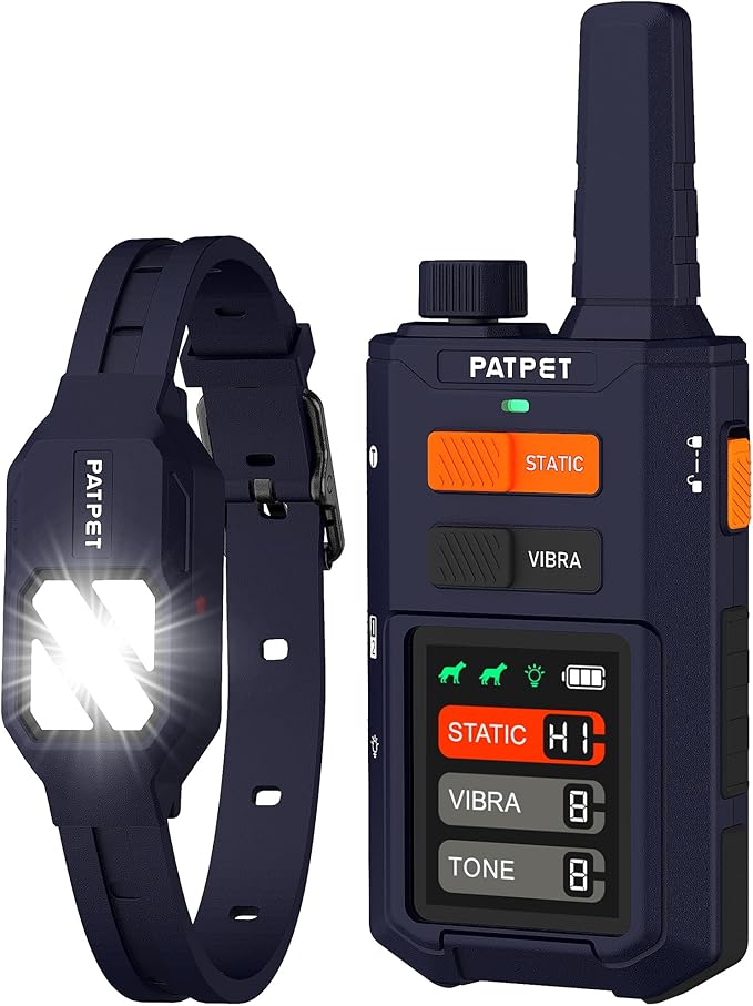 PATPET Dog Training Collar with Flash Lights - 4200FT Waterproof E Collar for Dogs Training 119 Training Levels, Rechargeable Electric Collars for 20 to 140 lbs Dogs