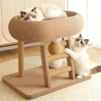 Cat Tree Tower, Multi Functional Climbing Frame with Scratching Post and Cozy Bed, Multi Level Climbing Activity Center for Indoor Cats to Play and Rest, Compact Design for