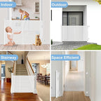 120 inches Extra Wide Baby Gate, 34 inches Tall Retractable Pet Gate for Large Openings, Hallways, Room Dividers, Mesh Safety Barrier for Indoor Outdoor Use, White