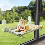 Cat Window Hammock, Suction Cup Cat Perch for Indoor Heavy Duty Cats, Waterproof Scratch-Resistant Bed, Foldable Space Saving Design, Medium Grey