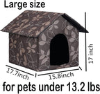 Cat Houses for Outdoor Cats, Weatherproof Outdoor House for Feral Cats, Warm Stable Stray Cats Shelter in Winter Brown Large