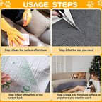 Cat Scratching Mat, Self-Adhesive Cat Scratching Carpet, Trimmable at Scratch Furniture Protector for Cat Tree Shelves, Cat Scratching Post Couch Protector (2PCS, 100 * 40CM, Grey)