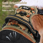PUPTECK No Pull Tactical Dog Harness Small Sized, Adjustable Reflective Dog Harness with Handle Easy Control, Comfortable Soft Padded Pet Vest Harness for Small Dogs, Camouflage S