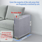Cat Scratch Couch Protector with Natural Sisal for Protecting Couch Sofa Chair Furniture 23.6" L*19.7" W(Smoke Gray, Left Hand)