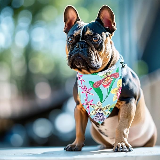10PCS Big Dog Bandanas Floral Spring Flowers for Large XL Breed Dog Pink Purple Yellow Pattern Kerchief Triangle Bibs Head Scarves for Boys and Girls Grooming Accessories Costume