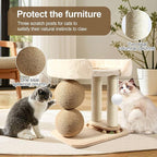 Small Cat Tree for Indoor Cats, Cat Tree Tower with Sisal Cat Scratcher, 5 in 1 Cat Tower with Playful Toy Ball, Cat Scratching Post with Bed for Kitten and Cats