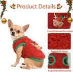 FLAdorepet 3 Packs Christmas Teacup Dog Cat XXS Clothes for Chihuahua Yorkie,Winter Warm Fleece Puppy Pet Clothes Sweater Shirt Vest for Mini Newborn Extra Small Dogs (Christmas, XXS(Pet 1-2LBS))