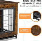 Shintenchi Wooden Dog Crate Furniture for Large Breed, L Double-Door Kennel Indoor with Removable Tray, End Table L Dog Crate for Decoration, 38.6" L, Brown