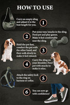 Noah & Paw Dog Sling Carrier for Small Dogs 5-18lb, Dog Sling for Small Dogs and Cats, Dog Carrier with Adjustable Padded Strap, Vegan Denim Lined with Fur, 3X Safety Features, Machine Washable