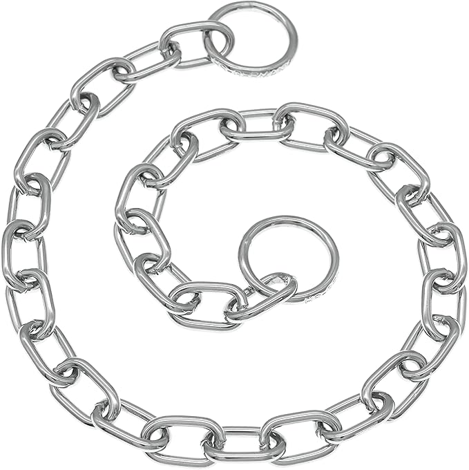 Herm Sprenger Chrome Plated Steel Fur Saver Dog Collar with Medium Link Professional Training Collar for Small Medium Large Dogs Correction Slip Chain Made in Germany (18 inches (46 cm))