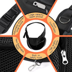 YUDODO Pet Sling Carrier for 5-9 lbs Small Dogs & Cats – Hands-Free Puppy Carrier with Safety Hook, Large Zipper Pocket, Soft Breathable Mesh, Adjustable Strap & Reflective Strip (Black 2.0 M)