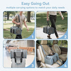 Petsfit Expandable Small Cat Carriers Dog Carrier, Airline Approved Soft-Sided Portable Washable Pet Travel Carrier with Two Extension Up to 9LB