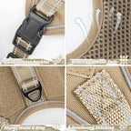 Tactical Dog Harness for Small Dog - Reflective Puppy Pet Vest No Pull Military Service Dog Vest with Vertical Handle XS Dog Harness for Outdoor Training