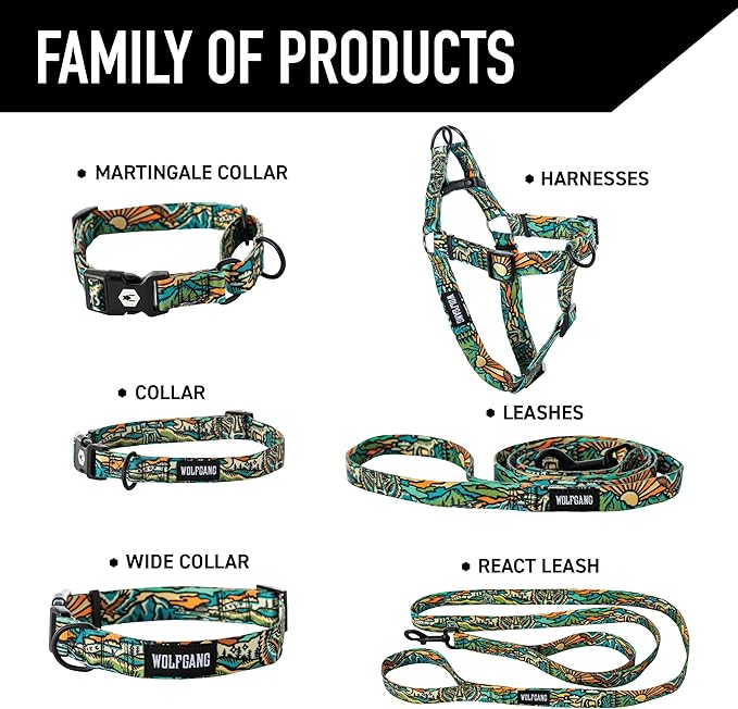 Wolfgang Heavy Duty Dog Leash, Pull-Tested for Walking & Training, WildWolf Print, Large