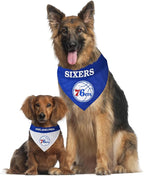 NBA Dog Bandana - Philadelphia 76ers Reversible Pet Bandana. 2 Sided Home & Away Sports Bandana with a PREMIUM Embroidery TEAM Logo, Small/Medium
