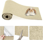 Rabbit Scratching Pad, Non-Woven Blanket with Back Adhesive, Rabbit Toys for Bunnies Boredom, Bunny Scratch Pad, Bunny Enrichment for Cage, Indoor, Living Room, Sofa （Brown）