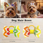Puppy Hair Bows Small Dog Mini Rubber Bands Doggie Bowknot Pet Grooming Accessories 60pcs (30 Pairs) - Puppy Bows for Small Dogs Girl