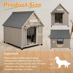 Large Dog House Outdoor with Window, Wooden Outdoor Dog House Kennel with Chew-Proof Iron Frame, Waterproof Roof, Doghouse Puppy Shelter for Dogs, 37.4''W x 30.5'L'x 39.3''H
