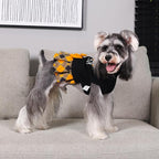 CuteBone Thanksgiving Dog Sweater Dress for Small Dogs Girl, Thanksgiving Embroidery Turtleneck Medium Dog Sweater with Bowtie, Pet Clothing for Chihuahua Yorkie Teacup DS108XL