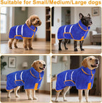Bienbee Dog Bathrobe, Quick Drying Super Absorbent Dog Robes for After Bath, Warm Keeping Dogs Towel, Dogs Bath Supplies, Dark Blue L