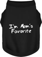 Cozy Sleeveless Canine Wear Dog Clothes, Soft, Lightweight, and Breathable Cotton Dog Shirt with I'm Mom's Favorite Print.Vest Tank Top Ideal for Small, Medium, and Large Breeds Black XL