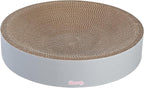 CSR1010K Nelson 20.13" Modern Cardboard Round Bowl Cat Scratcher with Catnip, Fog