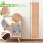 Natural Sisal Cat Scratcher Mat, Wall Scratcher Carpet, Cat Climbing Wall, Large Tall Scratching Post, Sofa Protector, Scratching Mat Pad for Indoor Cats (Brown, 78.7" Lx15.7 W, 1PC)