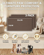 Trimmable Self-Adhesive Cat Scratch Mat, DIY Climb Scratcher for Cat Tower, Couch, and Furniture Protector, Replacement Pads (Brown, 23.6''x11.8'', 3-Pack)