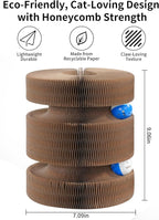 Twisty Magic Organ Cardboard Kitty Cat Scratcher, Extra-Large Accordion Foldable Magnetic Scratching Pad with Upgraded Magnets and Balls, Interactive Toy for Indoor Cats