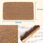 2Pack Cat Scratcher Mat,23.6 X 15.7 Inch,sisal cat scratchers for Indoor Cats,cat Scratch pad,cat Scratching Board,cat Scratching Post,sisal Rug Carpet,cat Scratch Furniture Protector,Brown