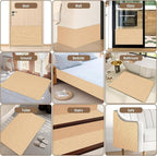 Cat Scratch Mat for Couch, Wall & Cat Tree - 78.7" Trimmable Self-Adhesive Cat Scratcher, Cat Scratch Furniture Protector, Felt Alternative to Sisal, DIY Cat Tower Replacement, 2 Pack(Khaki)