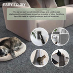 Cat Scratching Climbing Carpet Mat, Adhesive Trimmable Cat Scratcher Furniture Protector, Cat Post Covered Pad Replacement for DIY Cat Tree Shelf Steps Couch Corner Wall (Khaki, 39.3x15.8Inch)