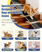 Anti-Slip Dog Steps for Stairs, 6 Pack Foldable Wooden Pet Ramp for Small Dogs, Low-Angle Stair Support for Senior, Injured, Short-Legged & Mobility-Limited Pets