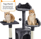 Yaheetech 72-inch Cat Tree, Multi-Level Cat Tower with 2 Condos & 6 Scratching Posts, 3 Perches & Detachable Toy Ball, Pet Furniture Play House for Kittens/Cats, Dark Gray