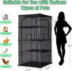 Catio Outdoor Cat Enclosure,4 Tiers Window Catio,Upgraded Mesh Cat Enclosure Sturdy and Durable with Multiple Doors Easy to Clean(31.4“L× 31.4”W ×63" H)