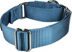 Mikivery Martingale Dog Collar Nylon Adjustable and Safety Training Colourful Comfortable Metal Buckle Pet Collars for Small Medium and Large Dogs(Haze,L)