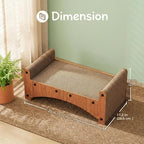 Avont Cat Scratcher Lounge, 3-in-1 Reversible Cardboard Scratching Bed, Horizontal Lounger for Indoor Cats Kittens - Light Brown