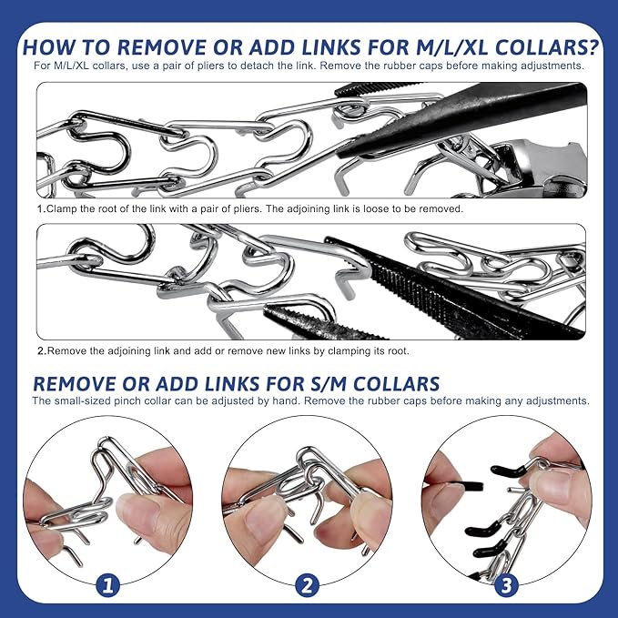 Pinch Collar for Dogs, Prong Training Collar with Quick Release Buckle for Dog Pulling Behavior Correction, Adjustable Pinch Leashes (Small / 12.5-18" Neck Size)