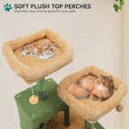 YITAHOME 76in Tall Cactus Cat Tree Tower with Self-Grooming Brush, Cute Cat Climbing Tower for Indoor Cats with Cat Condo, Plush Platform, Hammock, Sisal Scratching Posts, Dangling Ball