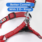 Pawtitas Reflective Step-in Dog Harness – Adjustable No-Pull Vest for Puppies to Seniors, Safe & Comfortable, M Red