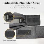 Dog Sling Carrier for Small Dogs Cats up to 15 lbs - Hands Free Puppy Carrier Bag (Plus Size L) - Ergonomic Padded Shoulder Strap & Safety Hook Based on Owner's Bust Length, Light Gray