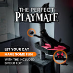 Gothic Cat Tree-Spooky Cat Tree with Coffin Bed,Cat Condo,Thick Scratching Post for Halloween