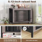 EasyCom Dog Crate Furniture for 1 or 2 Dogs, Heavy Duty Single/Double Dog Crates for Small/Medium/Large Dogs, Dog Kennel Furniture Indoor as TV Stand, Extra Large Size 47.24" L(65-92 Pounds), Oak Grey