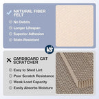 157.5" x 15.8" Cat Scratch Furniture Protector, Self-Adhesive Couch Protector from Cat Claws, Cats Scratching Mat for Couch, Sofa, Wall & Door, DIY Cat Scratch Pads Replacement, 2 Pack (Off White)