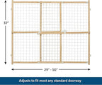 MidWest Homes for Pets Wire Mesh Pet Safety Gate, Dog Gate Expands From 29 - 50 Inches Wide, 32 Inches Tall, Wood, Powder Coated Wire