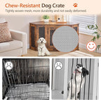 Corner Dog Crate Furniture, Wooden Dog Kennel End Table, Decorative Pet Crate Indoor Use, Furniture Style Dog House for Small Medium Dog, Dog Cage TV Stand, Rustic Brown DCRB0801
