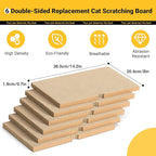 Ycozy Cat Scratcher with 2 Boxes, 6 PCS Replacement Reversible Cat Scratching Board for Cat Paws, Large Cat Scratcher Cardboard Corrugated for Indoor Cats