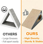 2-in-1 Set: 9.45" 6-Sided Cat Scratcher Post for Indoor Cats, Reversible Triangle Cardboard Scratching Pad with Bonus Small Scratch Pad, Durable Furniture Protector for Kittens & Senior Cats